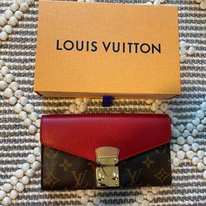 Louis Vuitton Brown and Red Monogram wallet